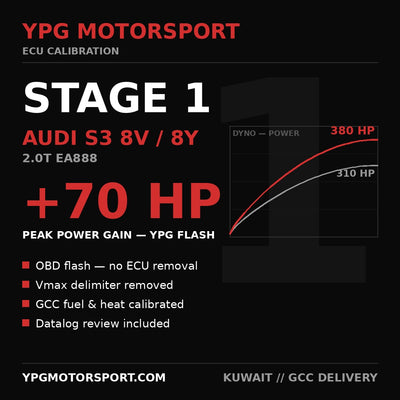Audi S3 Stage 1 ECU Tune +70 HP — YPG Motorsport