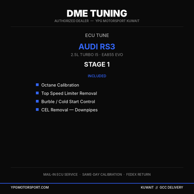 DME Tuning Audi RS3 8V Stage 1 ECU Tune