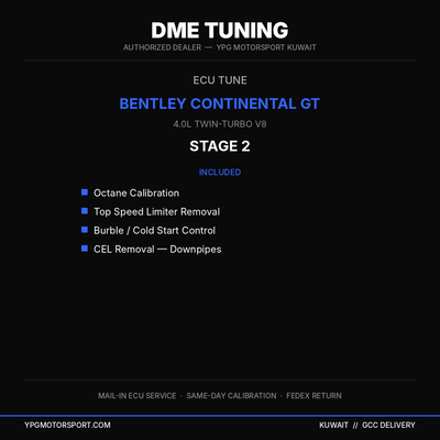 DME Tuning Bentley Continental GT W12 Stage 2 ECU Tune