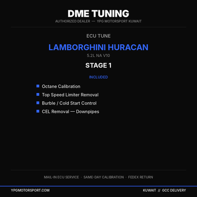 DME Tuning Lamborghini Huracan Stage 1 ECU Tune