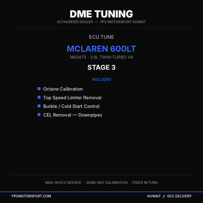 DME Tuning McLaren 600LT Stage 3 ECU Tune