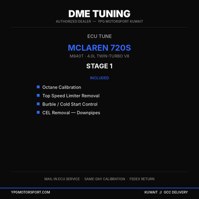 DME Tuning McLaren 720S Stage 1 ECU Tune