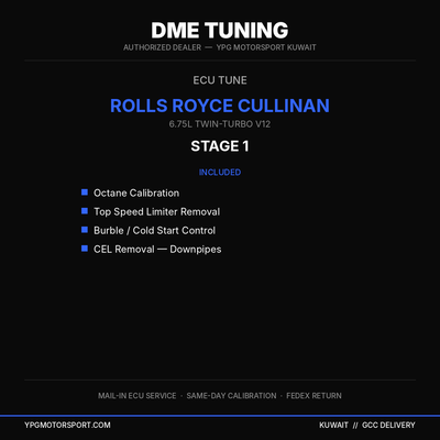 DME Tuning Rolls Royce Cullinan Stage 1 ECU Tune