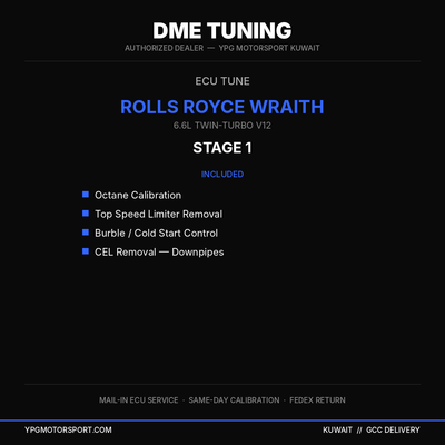 DME Tuning Rolls Royce Wraith Stage 1 ECU Tune