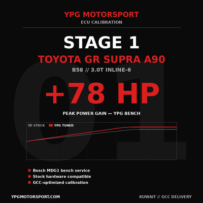 Toyota GR Supra A90 Stage 1 ECU Tune B58 MDG1 YPG Motorsport