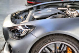 Eventuri Mercedes C190 R190 AMG GT 2DR GT/GTS/GTR Black Carbon Intake + Engine Cover Matte — view 5 — YPG Motorsport