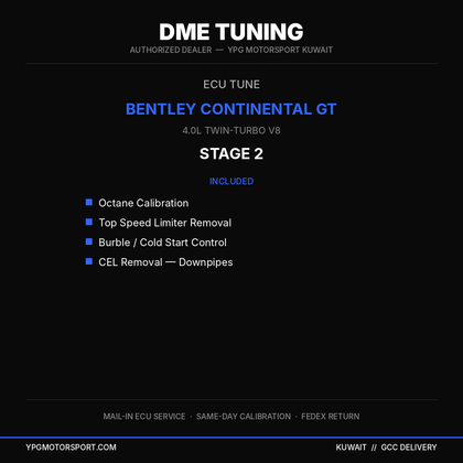 DME Tuning Bentley Continental GT W12 Stage 2 ECU Tune
