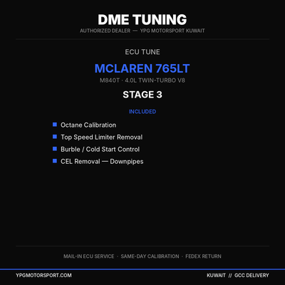 DME Tuning McLaren 765LT Stage 3 ECU Tune