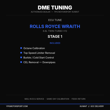 DME Tuning Rolls Royce Wraith Stage 1 ECU Tune