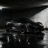 YPG Longtail Aero Kit carbon fiber conversion — cinematic underground parking shot