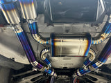 YPG Titanium Exhaust X-pipe underside view showing TIG weld detail