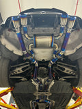 Full underside view of YPG Titanium Exhaust System on BMW M4 G82