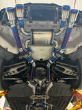 YPG Titanium Exhaust System rear angle view on BMW M4 G82 showing quad tip layout
