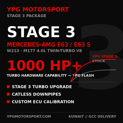Mercedes-AMG E63 W213 Stage 3 Package — 1000 HP+ capable turbos, downpipes, ECU calibration — YPG Motorsport