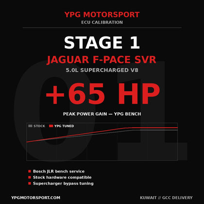 Jaguar F-Pace SVR Stage 1 ECU Tune 5.0L SC V8 YPG Motorsport