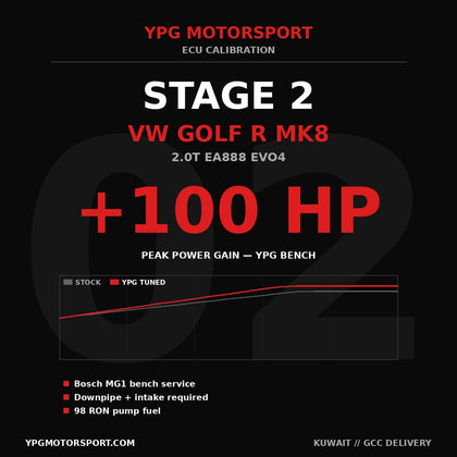 VW Golf R MK8 Stage 2 ECU Tune 2.0T EA888 evo4 YPG Motorsport