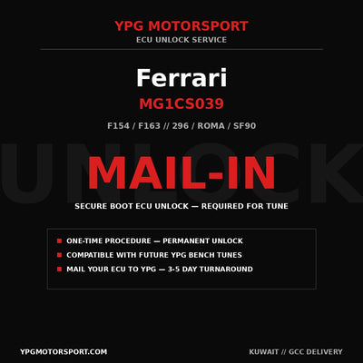 Ferrari Bosch MG1CS039 ECU Unlock YPG Motorsport
