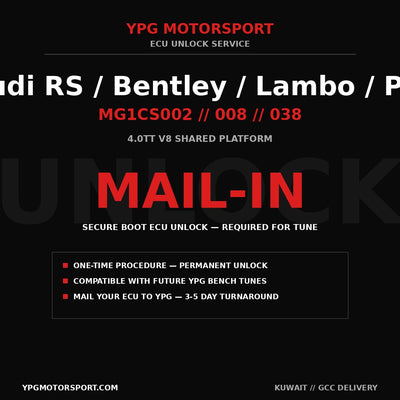 VAG Bosch MG1CS002 MG1CS008 MG1CS038 ECU Unlock Audi RS Bentley Lamborghini Porsche YPG Motorsport