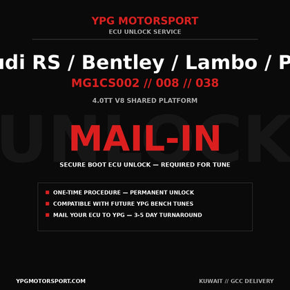 VAG Bosch MG1CS002 MG1CS008 MG1CS038 ECU Unlock Audi RS Bentley Lamborghini Porsche YPG Motorsport