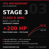 Mercedes-AMG CLS63 S M157 Stage 3 ECU Tune upgraded turbos — YPG Motorsport